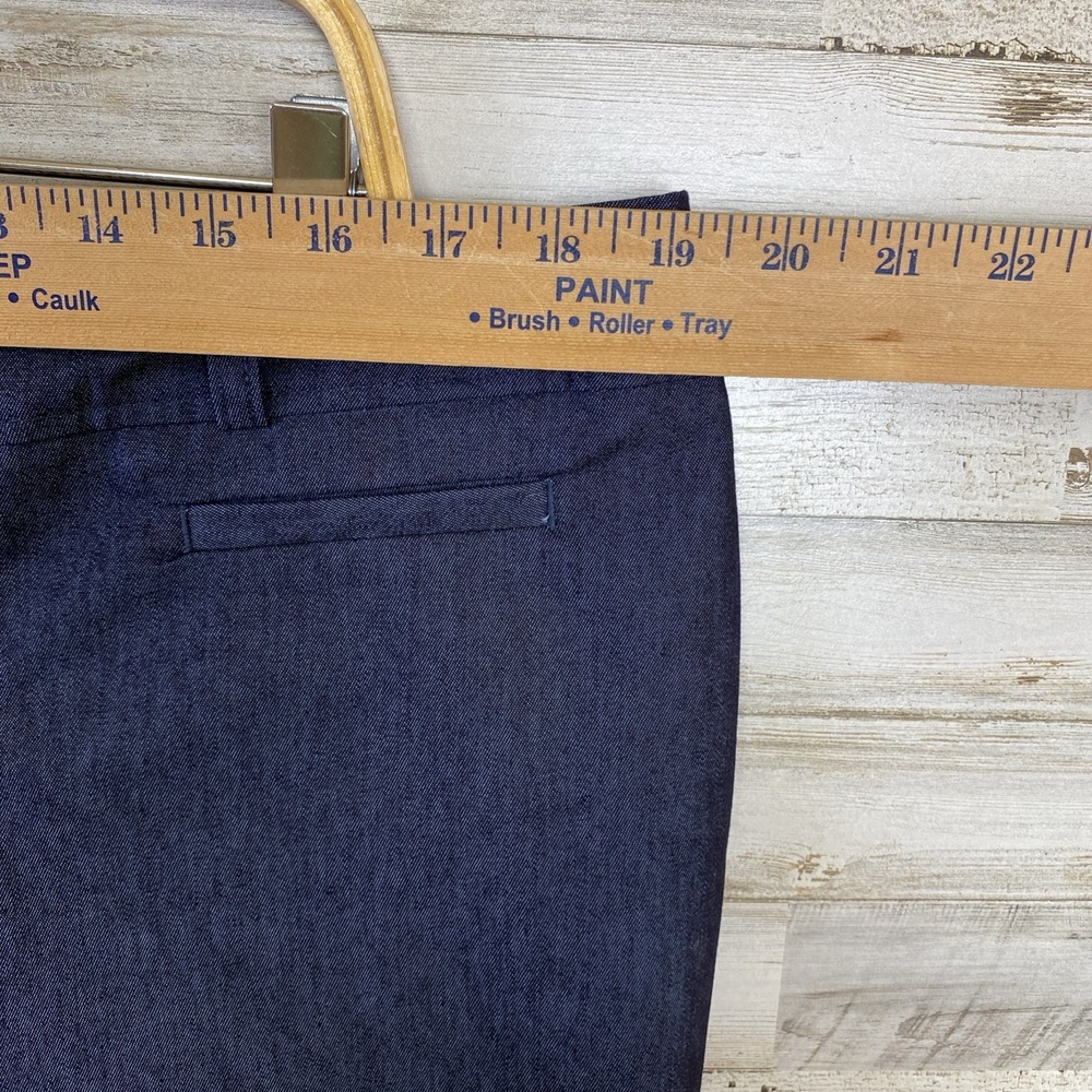 Merona Pants  Women 16 Navy Blue Chambray High Rise Ankle Fit Career Casual - Picture 7 of 9